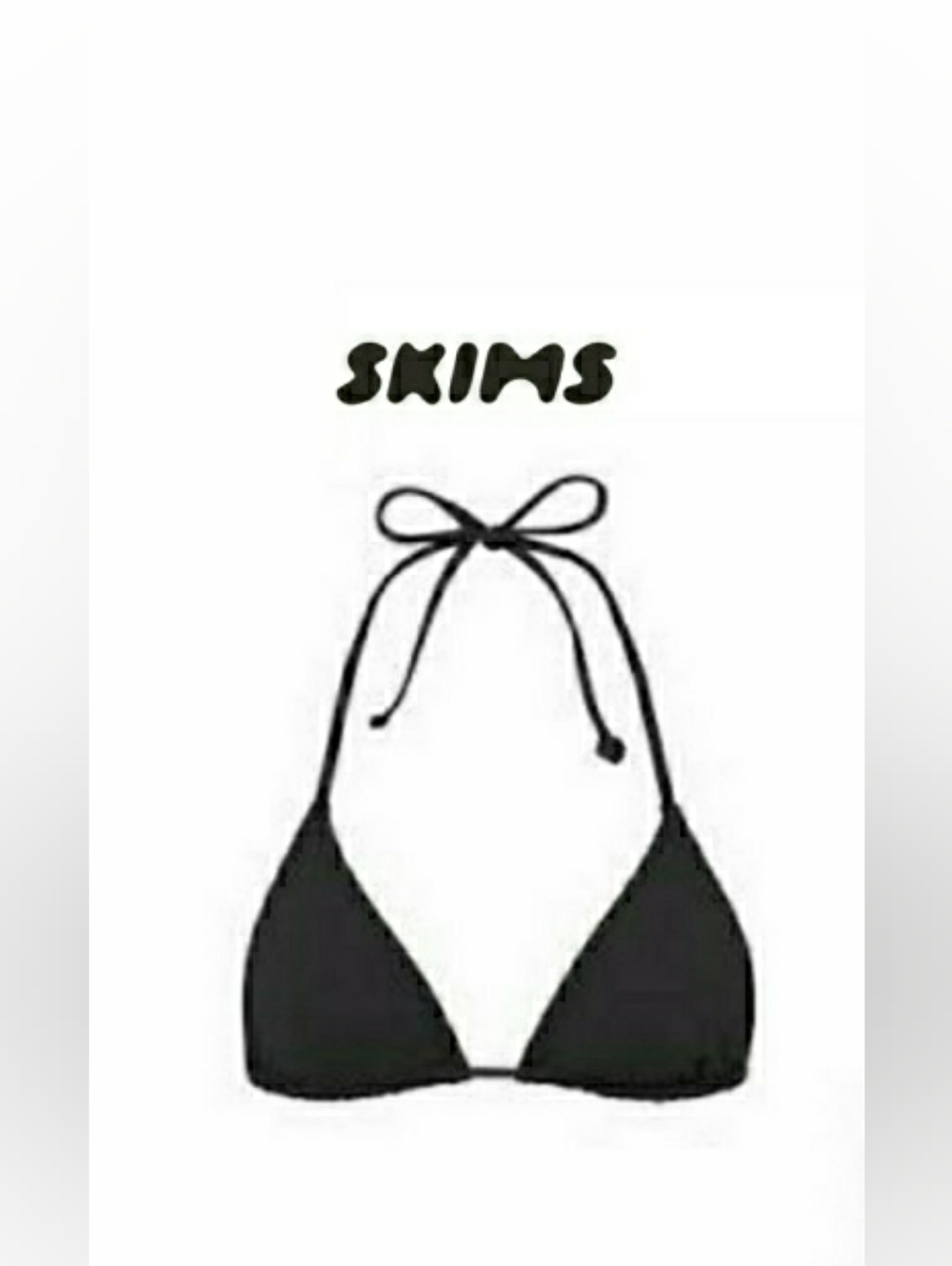 SKIMS Onyx Triangle Halter Bikini Top XS